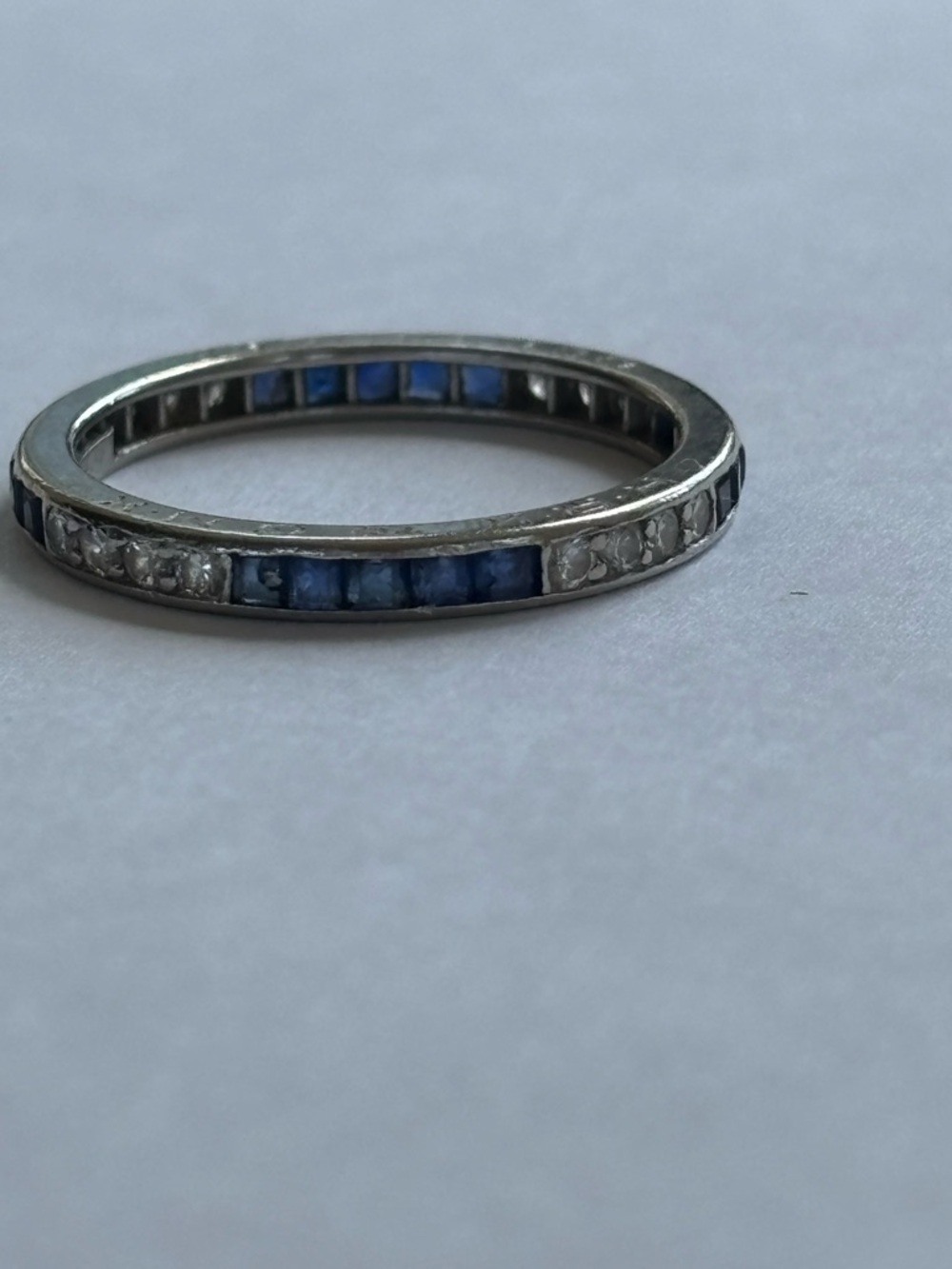 Tiffany & Co. Blue Sapphire and Diamond Full Eternity Band 2.2mm 5.5 - Picture 9 of 14
